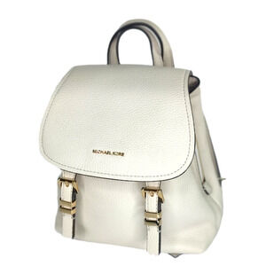 Michael Kors Quinn Leather Flap Backpack - Light Cream/Ivory - NWT